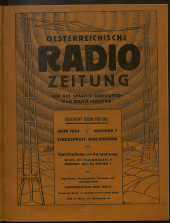 Oesterreichische Radio-Zeitung für das gesamte Radiowesen und dessen Industrie