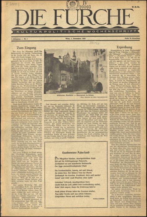 Die Furche, 1.12.1945, Seite 1, ANNO/ÖNB