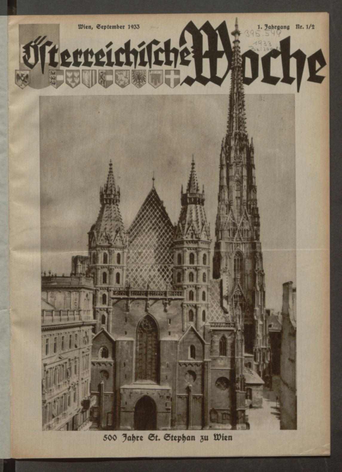 Österreichische Woche, Nr. 1/2, 1933, S. 1, ANNO/ÖNB