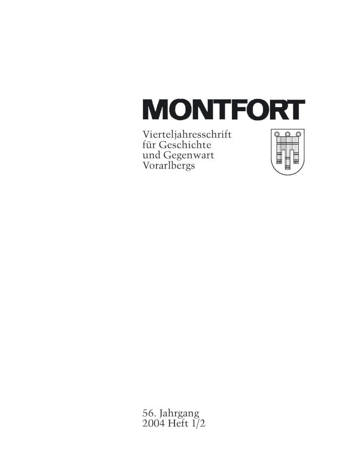 Montfort, Heft 1-2, 2004, S.1, ANNO/ÖNB
